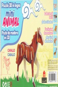 CABALLO MINI ANIMAL PUZLE DE MADERA EN 3D: portada