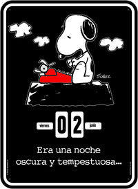 CALENDARIO SNOOPY ERA UNA NOCHE OSCURA Y TEMPESTUOSA: portada