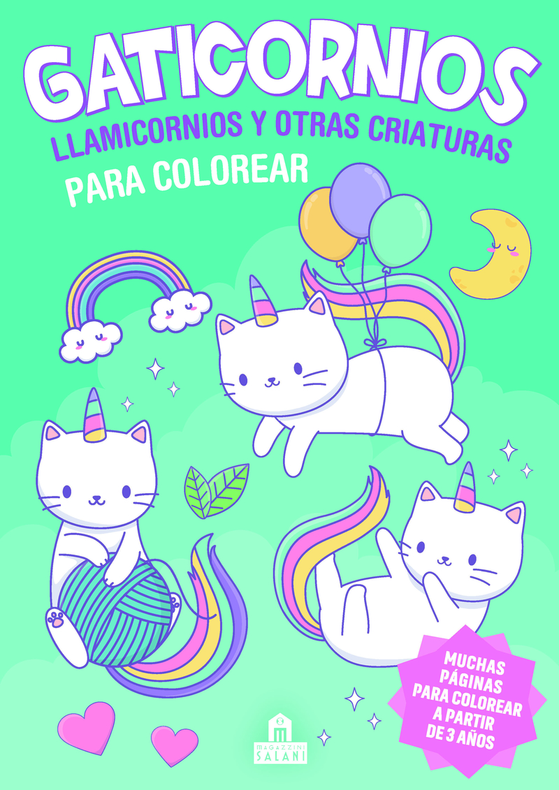 Gaticornios, llamicornios y otras criaturas para colorear: portada