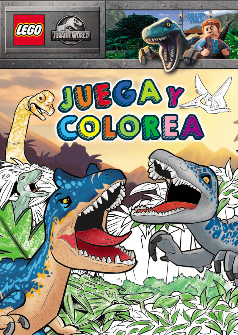 JURASSIC WORLD.LEGO JUEGA Y COLOREA: portada