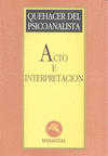 ACTO E INTERPRETACION: portada