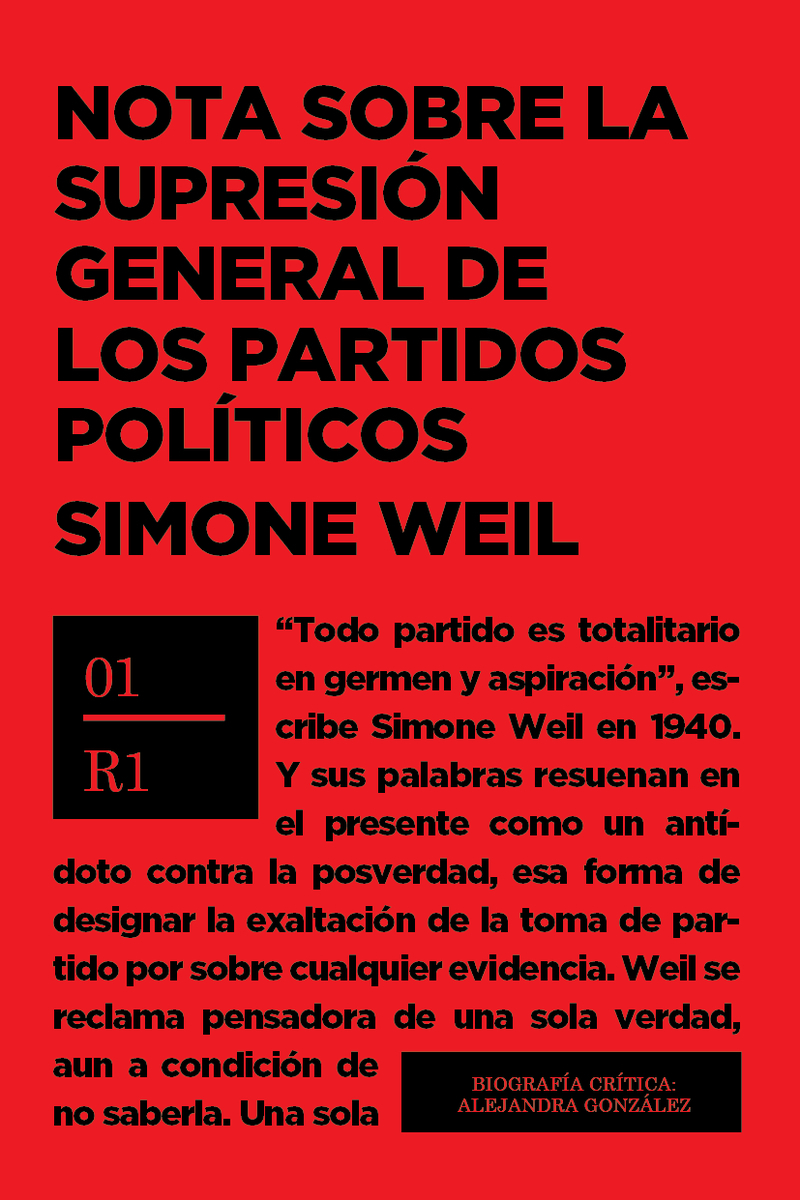 NOTA SOBRE LA SUPRESIÓN GENERAL DE LOS PARTIDOS POLÍTICOS.: portada