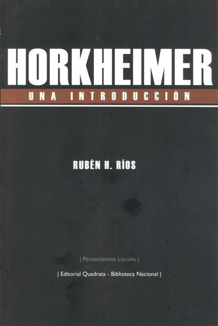 HORKHEIMER. Una introduccin: portada