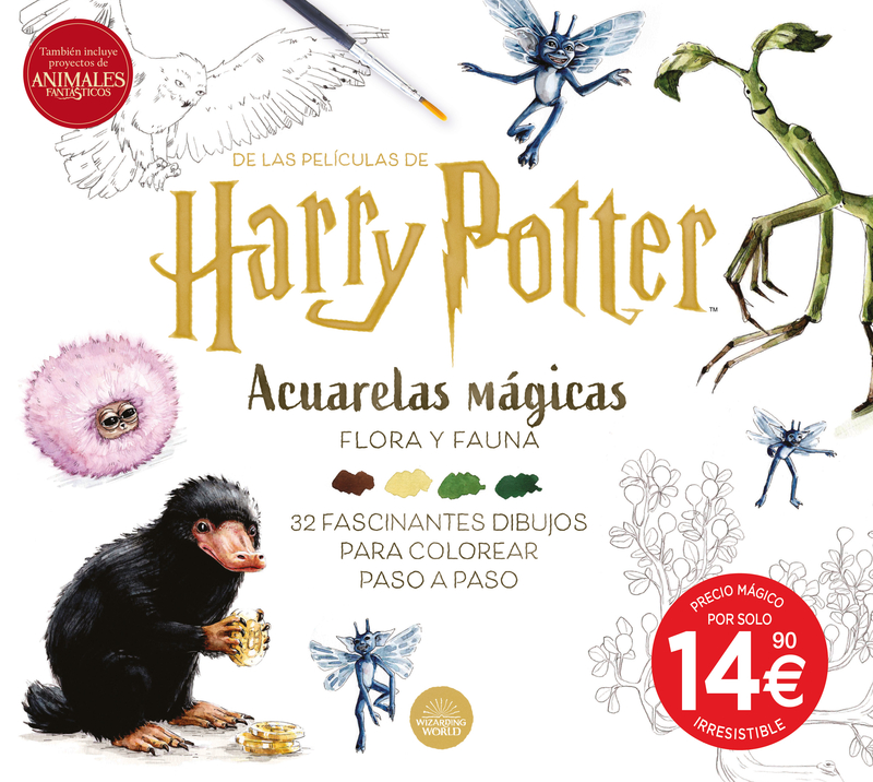 Harry Potter. Acuarelas mágicas: flora y fauna: portada